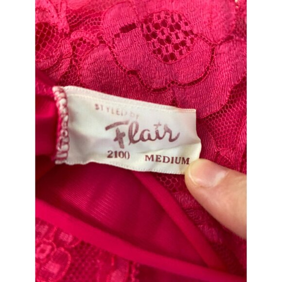 Vintage Hot Pink Babydoll Chiffon Nightgown Dress by Flair, Size M, 60s Lingerie - Picture 5 of 10